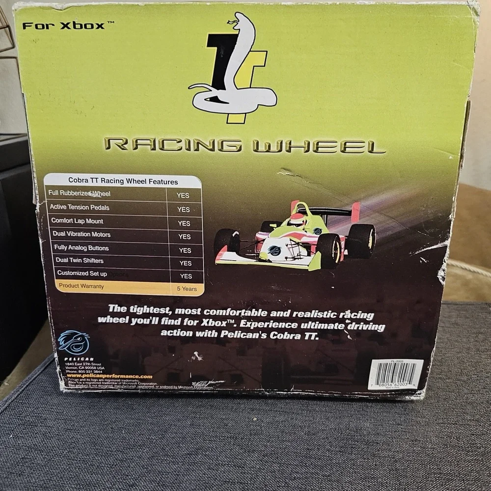 Pelican Steering Wheel & Pedals for First-Gen XBox, used, tested, works great